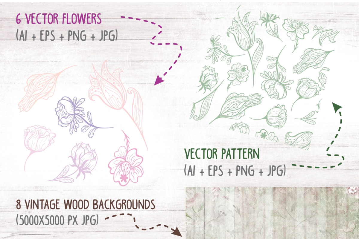 Summer Meadow watercolor set + Bonus, an Illustration by kisikoida (Photo 4 of 5)