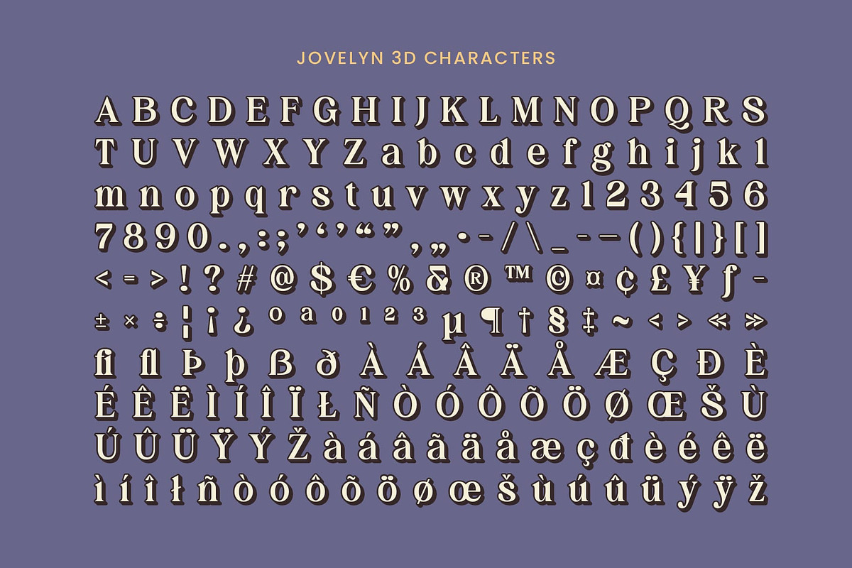 Jovelyn 3D, a Serif Font by Craft Supply Co. (Photo 7 of 9)