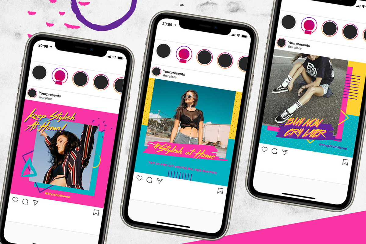 Retro Instagram Pack, a Social Media Template by Aiyari Graphic (Photo 4 of 5)