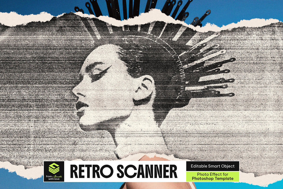 Retro Scanner Photo Effect, a Layer Style Add-On by dokudokunomi (Photo 1 of 5)