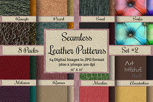 64 Seamless Leather Patterns Set 2, a Texture Graphic by Arthitecture Home