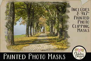 Painted Photo PS Clipping Masks, a Shape Add-On by Clikchic Designs