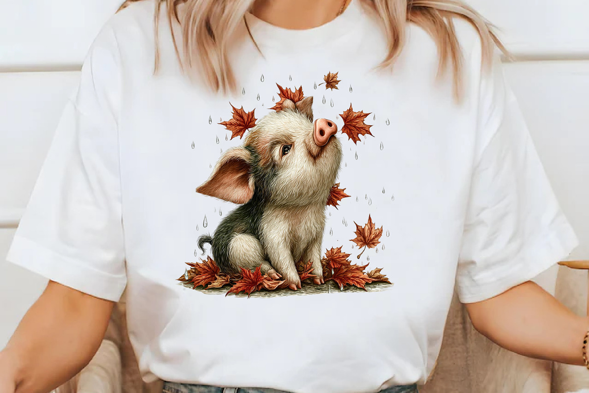 Whimsical Autumn pig Clipart, a Seasonal Illustration by Designworld (Photo 6 of 9)