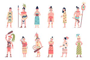 Maya civilization characters. Men, a Person Illustration by LadadikArt