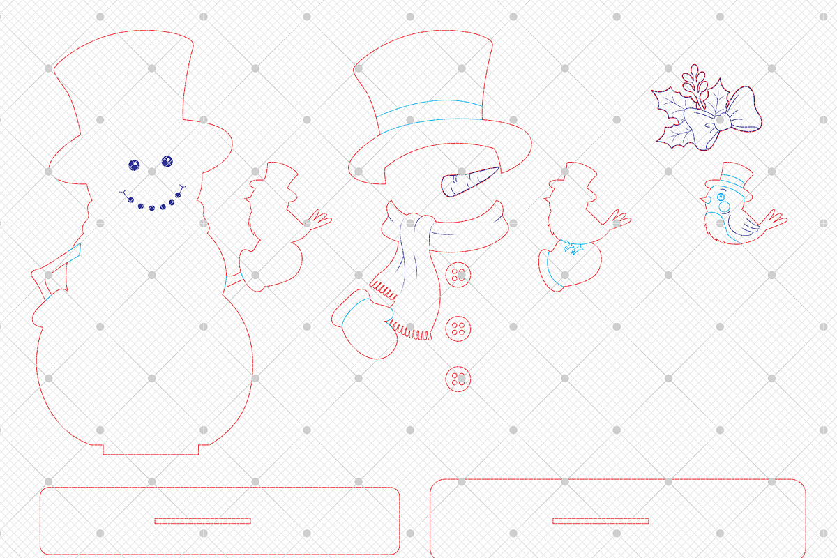 Snowman with Bird Laser Cut File Svg, a Seasonal Illustration by taramija (Photo 3 of 3)