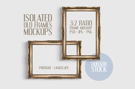 Isolated Old Frames Mockups, a Product Mockup by Dorado Stock