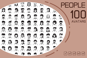 Human Face Avatars Illustration Set, a Person Illustration by Designfour
