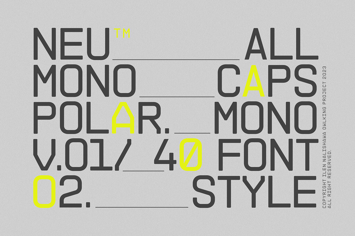 NEUMONOPOLAR, a Sans Serif Font by OWL KING (Photo 1 of 12)