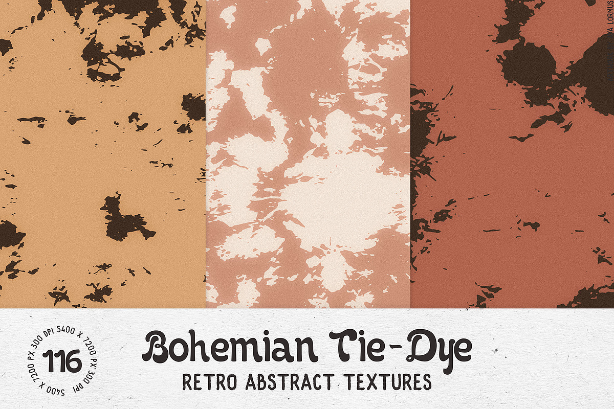 Bohemian TieDye Retro textures, a Texture Graphic by AyaLormus (Photo 16 of 17)