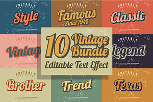 10 Vintage Editable Text Effect