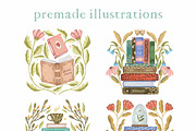 Reading time clipart digital papers, an Object Illustration by Yelloo Fish (Thumbnail 2 of 13)