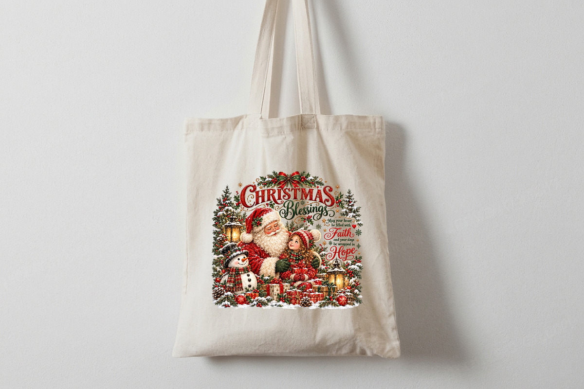Christmas Blessings Faith Hope PNG, a Seasonal Illustration by Craft Nest (Photo 6 of 6)