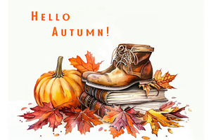 Text Hallo Autumn Worn Leather Boots