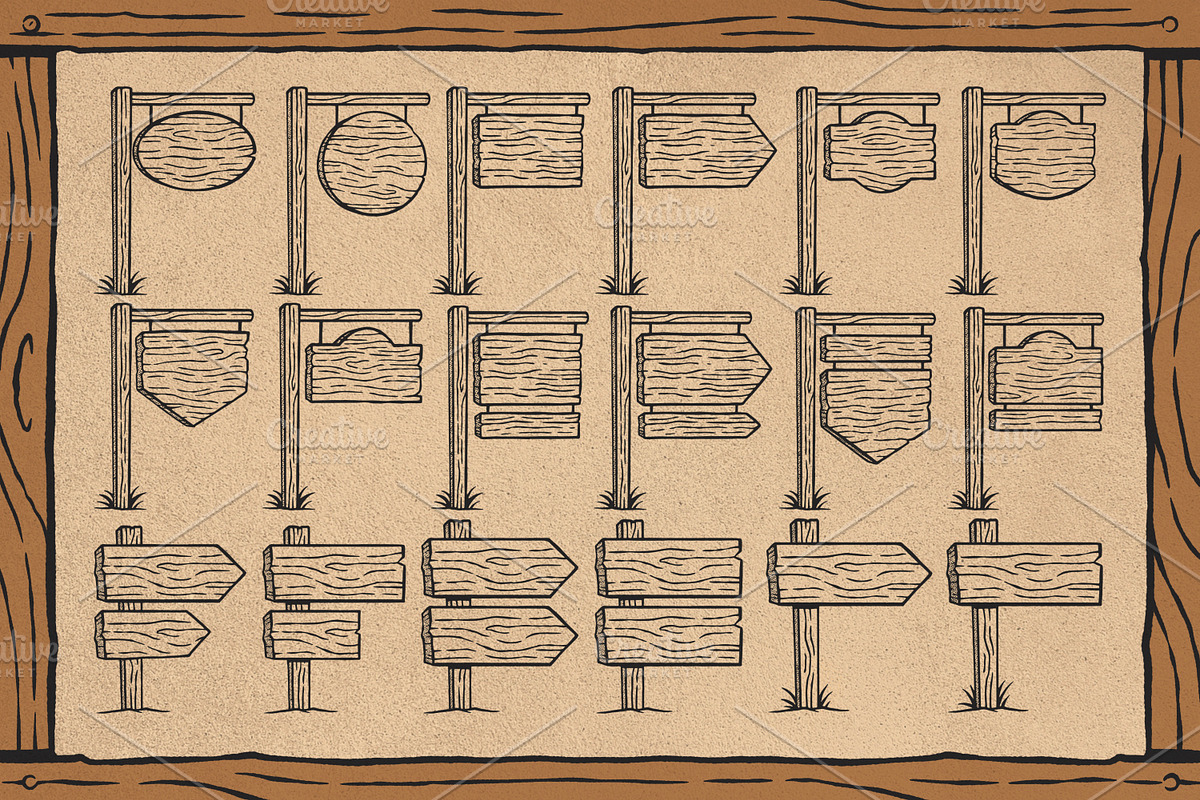 Vintage Wooden Sign Board Collection, an Object Graphic by Trape Graphic Studio (Photo 4 of 8)