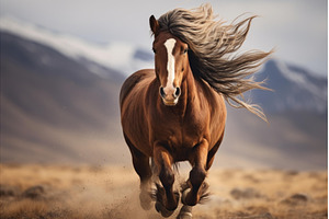 Spirited mustang horse. Generate ai, an Animal Photo by Ylivdesign