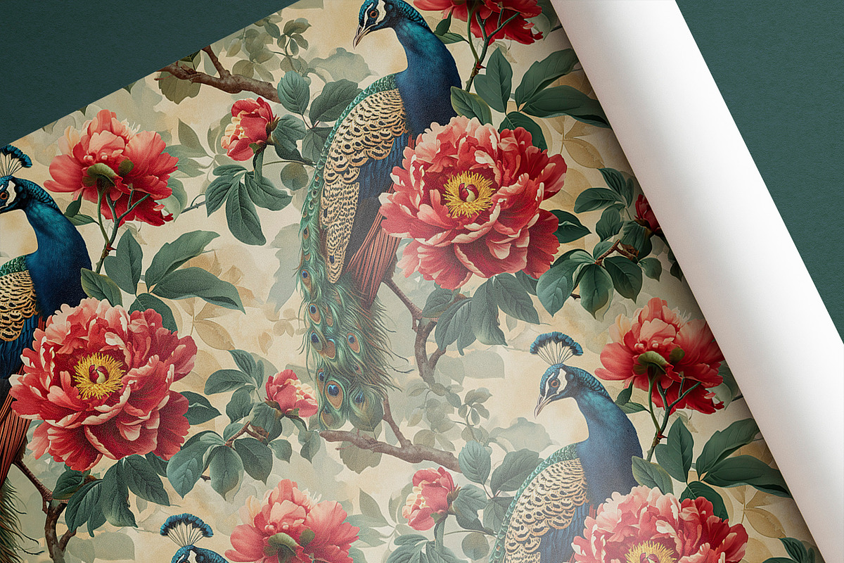 Peacock Seamless Pattern Bundle, a Pattern Graphic by AYAKA Studio Co. (Photo 13 of 13)
