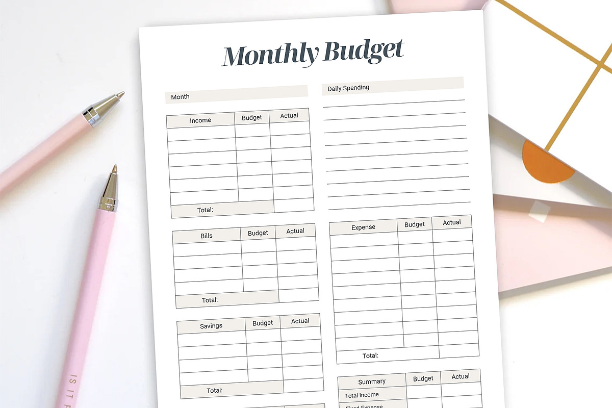 Budget Planner, a Stationery Template by DesignDevisers (Photo 4 of 9)