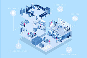 Beer Factory Isometric Concept, an Illustration by alexdndz