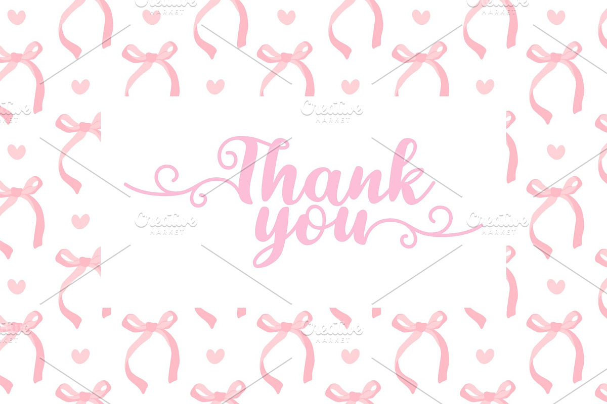 Dreamy Pink Bows & Hearts Pattern, an Illustration by Stellalunarts (Photo 4 of 4)