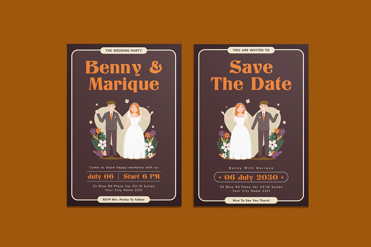The Best Duo Wedding Invitation, an Invitation Template by iDoodle Studio (Photo 1 of 4)
