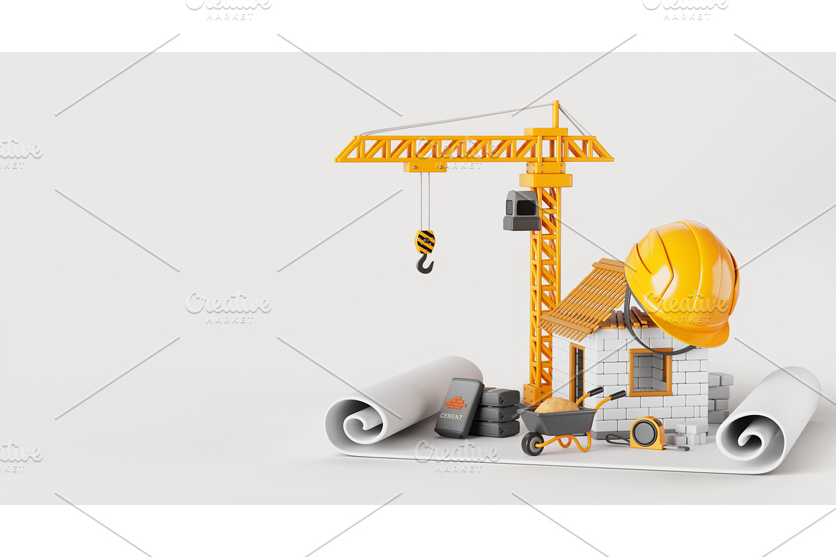 Architecture service banner with, an Architecture 3D Model by Marozhkastudio
