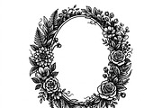 50 Elegant Floral Oval Mirror Frame, a Decorative Illustration by Amazin_art (Thumbnail 18 of 40)