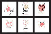 Valentine`s Day Greeting Cards, an Illustration by GalaStudio (Thumbnail 5 of 5)
