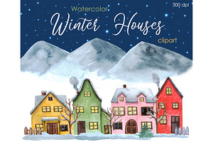 Watercolor Holiday.Christmas Clipart