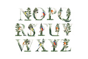 Watercolor forest alphabet., a Decorative Illustration by TaPilipa (Thumbnail 3 of 4)