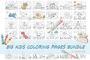 Big Kids Coloring Pages Bundle, an Education Illustration by Vaniuta_Art