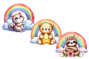 Rainbow Clipart, Rainbow Animals Png, an Illustration by Designworld (Thumbnail 5 of 6)