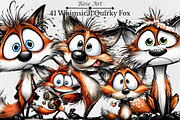 Whimsical Quirky Fox Clipart, a Seasonal Illustration by Rose Art (Thumbnail 1 of 7)