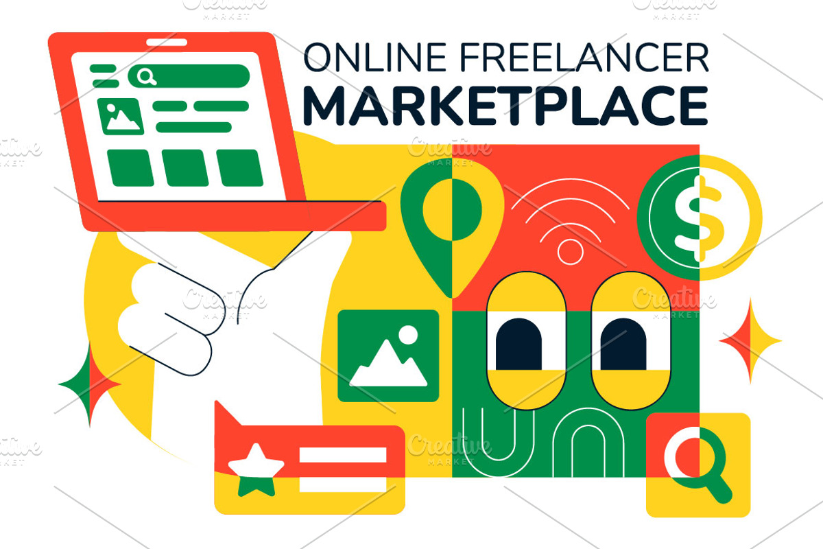 10 Online Freelancer Marketplace, a Finance Illustration by denayunebgt (Photo 4 of 4)