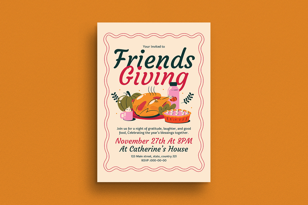 Thanksgiving Dinner Invitation, a Flyer Template by VectorVactory (Photo 1 of 3)