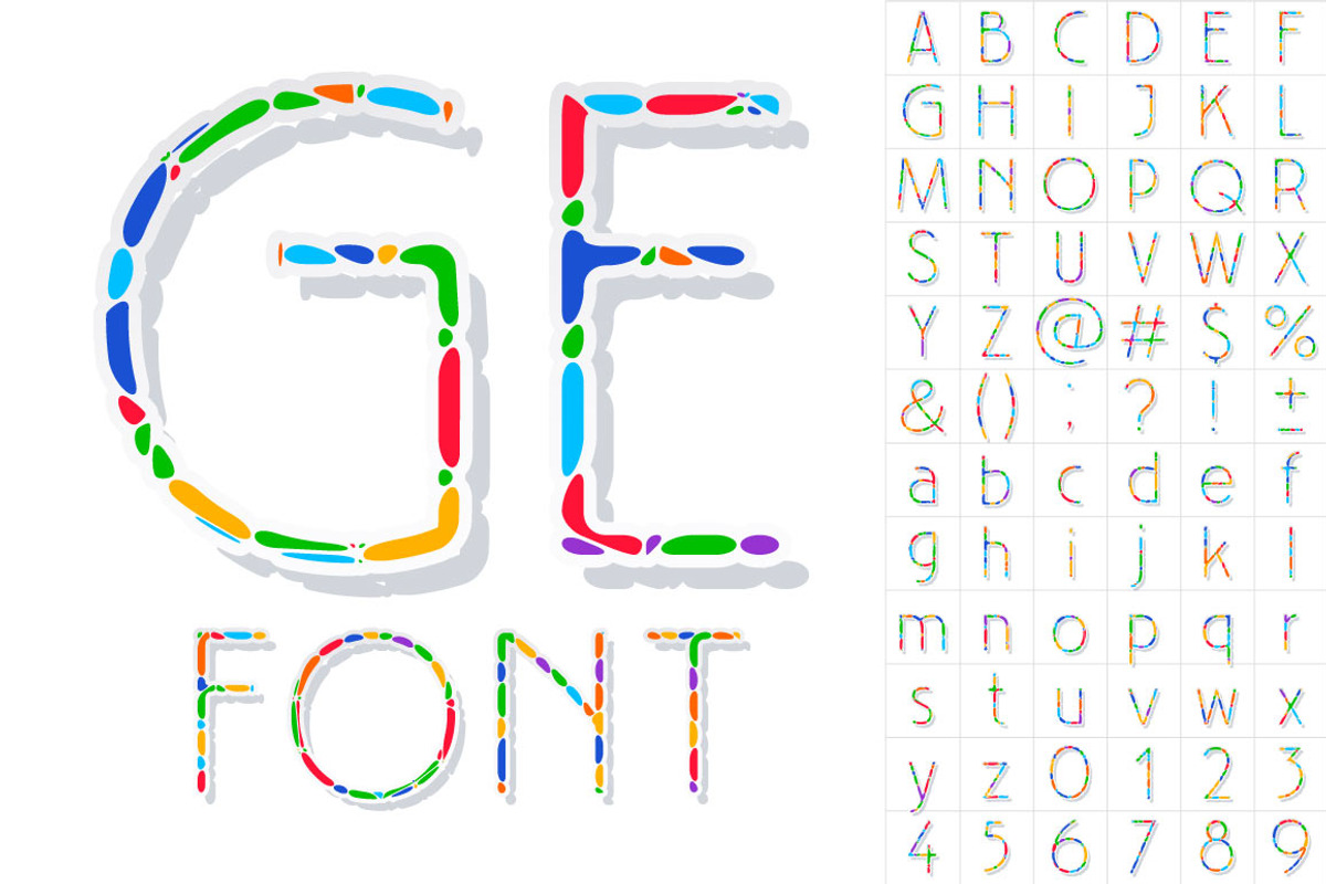 Multicolored Vector Alphabet.