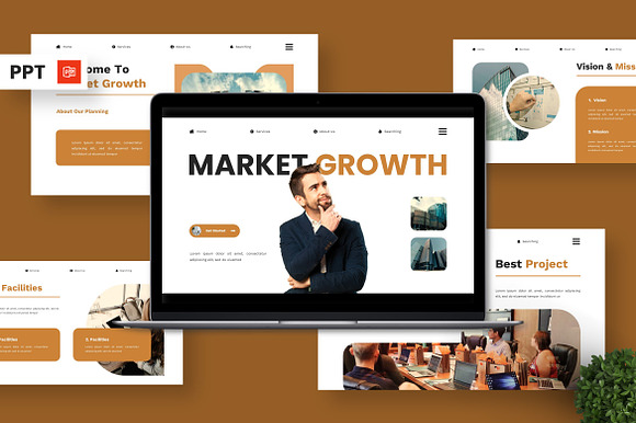 Market Growth - Business Powerpoint preview 7