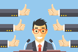 Speaker and Thumbs Up