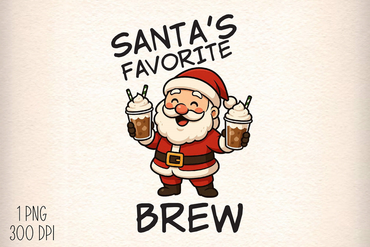 Christmas Santa's Favorite Coffee Pn, an Illustration by Daily.Designs (Photo 1 of 5)