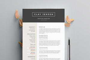 Modern Resume Template "CLAY" A4