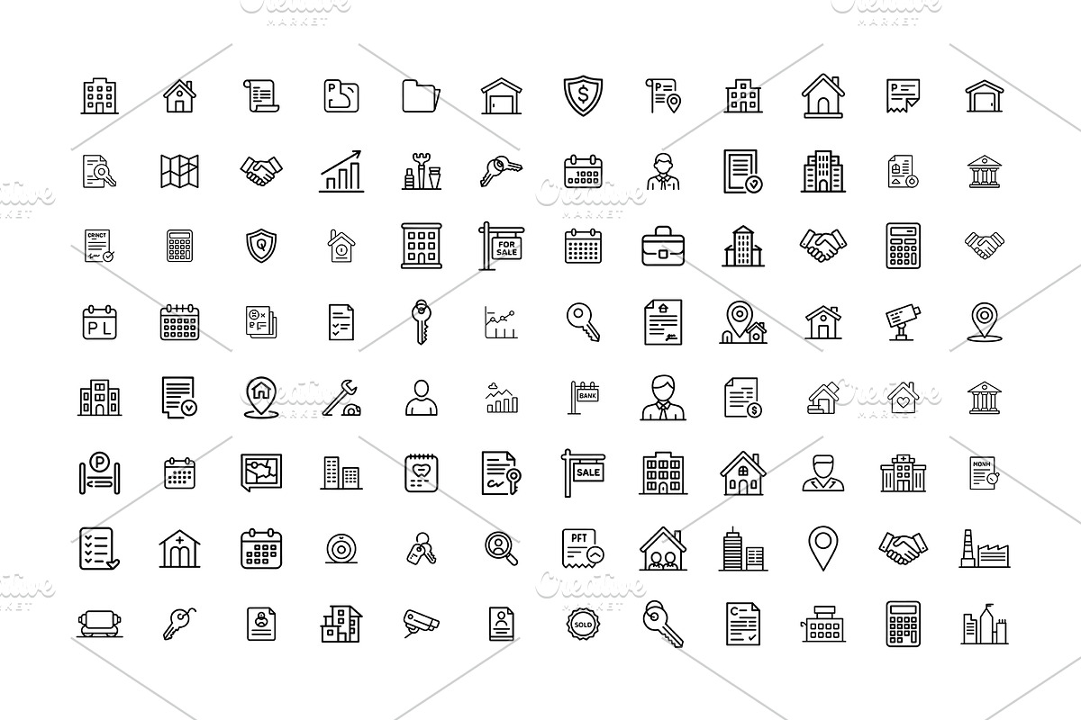 Real Estate & Construction Line Icon, an Outline Icon by gstudiovect21 (Photo 2 of 4)