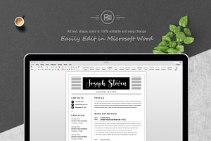 Modern Resume / CV Template For Word