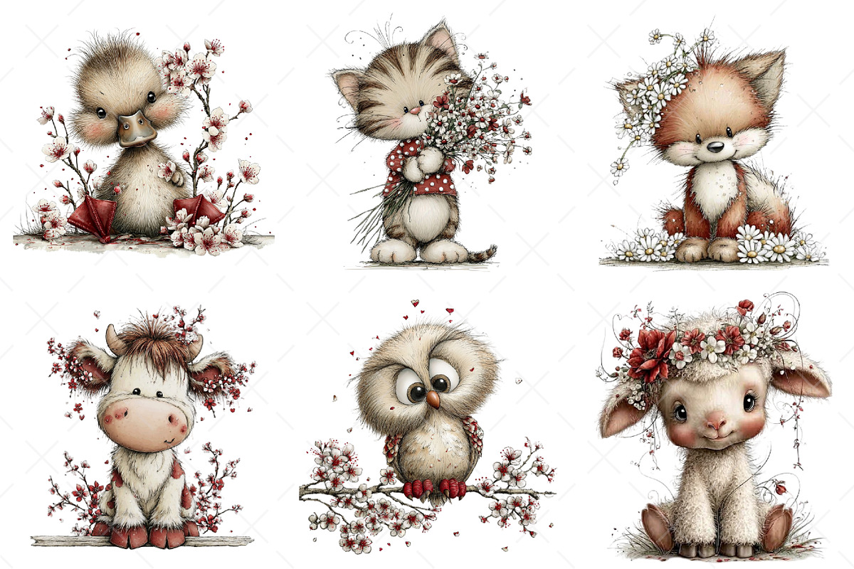 Spring Animals Clipart Png Bundle, an Illustration by Craft Nest (Photo 7 of 8)