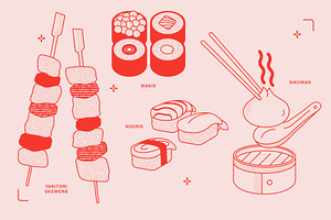 Japanese Food Vector Illustration