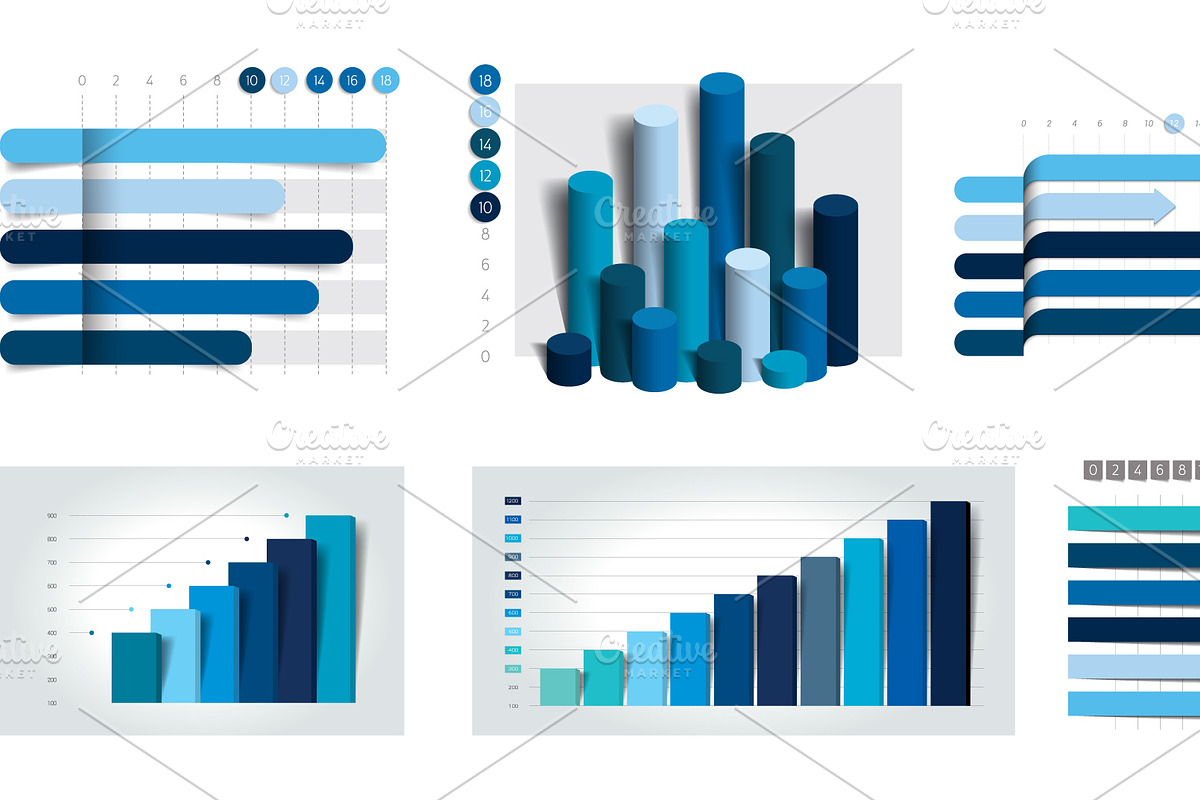 Set of charts, graphs., a Work Illustration by VectorAN