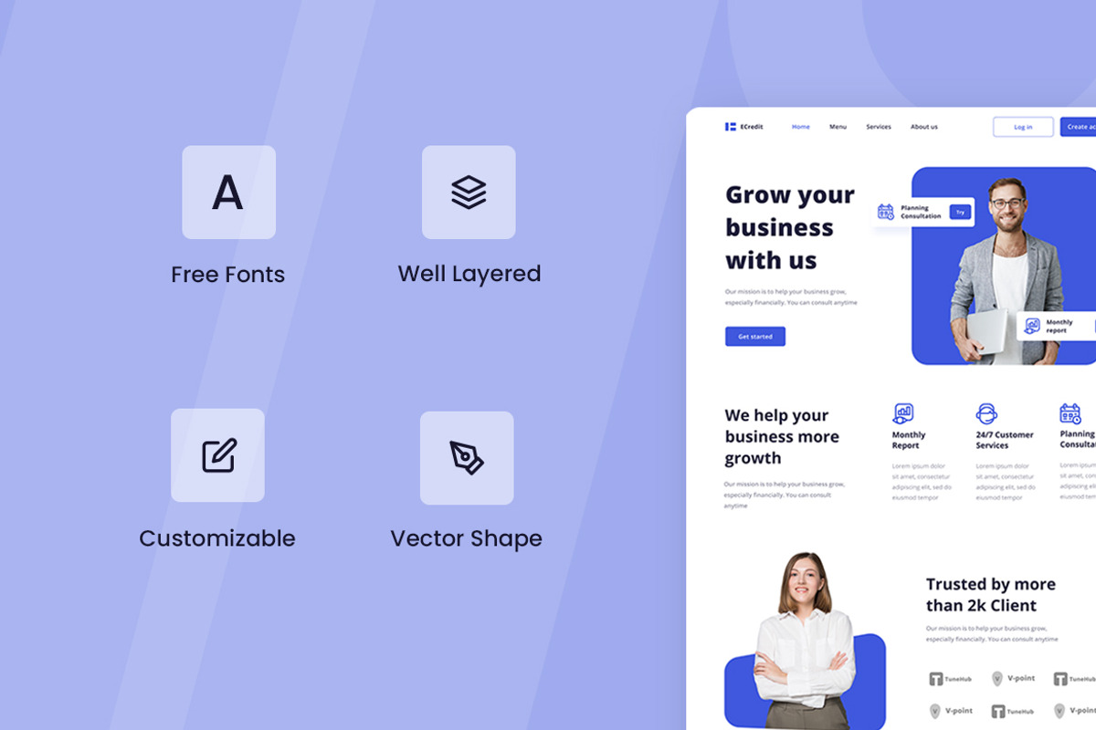 Finance Company Web Design, a Wireframe Template by INSPR STD (Photo 2 of 6)