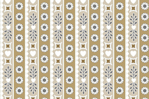 Beige and Grey Hearts and Floral, a Pattern Graphic by Sharon Schwalbe