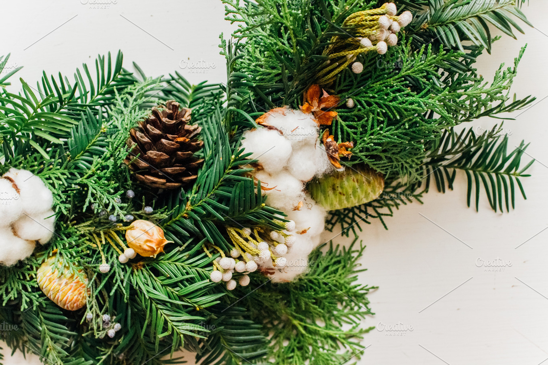 Handmade christmas wreath, a Photo by Julia Ether
