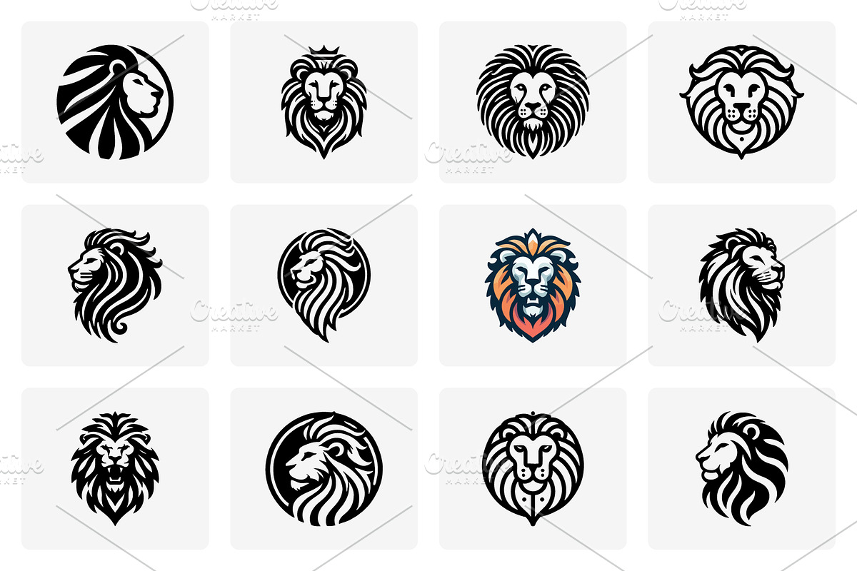 Modern Lion Mascot Logo Bundle, a Branding & Logo Template by Vectorium Studio (Photo 14 of 21)