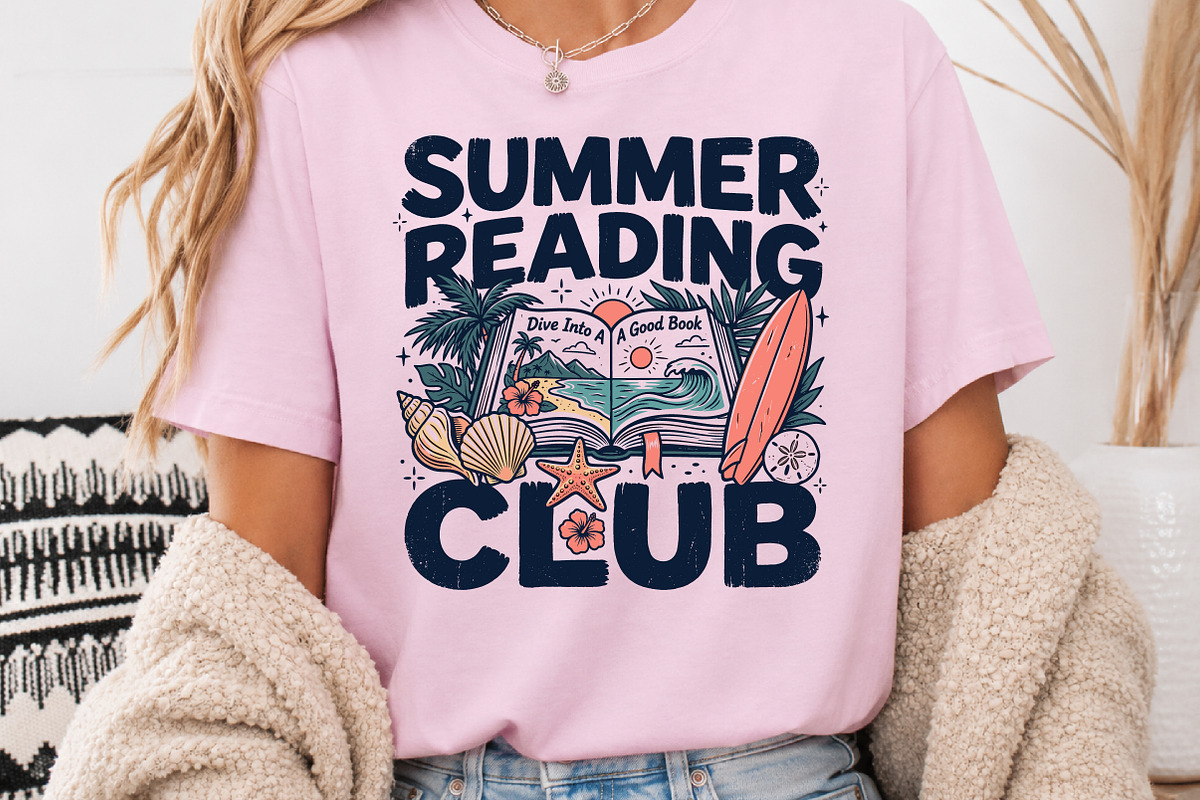 Summer Reading PNG, Dive Into A, a Seasonal Illustration by Rose Art (Photo 3 of 4)