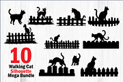 Elegant Cat  Silhouette Bundle, an Object Graphic by hafijul (Thumbnail 1 of 11)